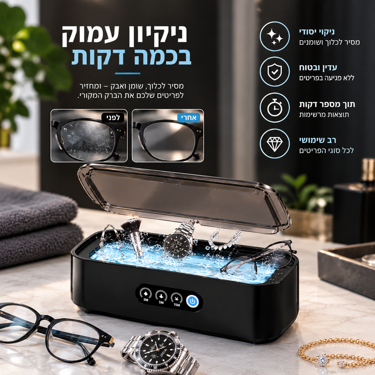 מנקה משקפיים פרמיום